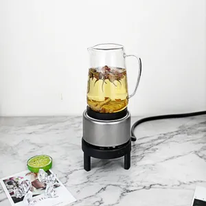 Mini electric tea stove set with glass teapot, 300W portable heater for brewing tea coffee.