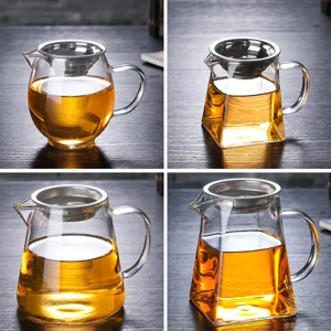 Tasse Juste en Verre Épais Pichet à Thé Résistant à la Haute Température Mer de Thé Accessoires de Cérémonie du Thé