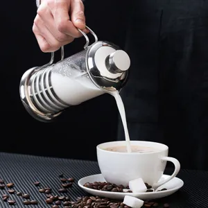 Roestvrijstalen French press koffiezetapparaat 600ml van glas voor thuisgebruik