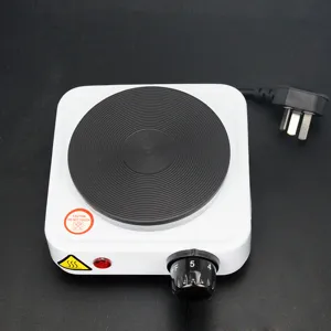 Mini electric hot plate stove 500w portable cooking burner with temperature control knob