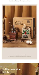 Handmatige koffiemolen machine cadeauset retro stijl koffieboon malen gereedschap doos