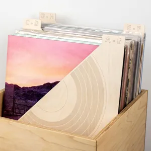 Séparateur de Disques Vinyle en Bois 26 Lettres Onglets d'Index Marque-Pages Alphabet Gravés au Laser Pour Rangement d'Albums