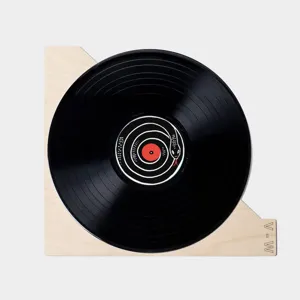 Séparateur et support d'organisateur de disques vinyles en bois avec affichage de disque.