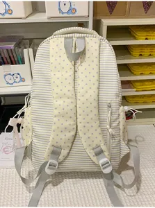 Sac à dos mignon style Harajuku japonais rayé avec étoiles pour étudiante grand