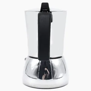 Cafetière moka en acier inoxydable pour préparer un délicieux expresso maison chaque jour.