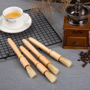 Brosse de Nettoyage pour Moulin à Café en Bois Style Rétro Poils Machine à Café Outil de Dosage Poudre Barista