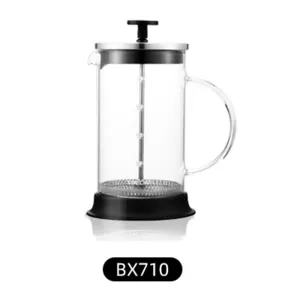 Glazen Koffiezetapparaat en Thee Maker French Press met Roestvrij Stalen Stempel en Filter