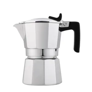 Klassischer Edelstahl Mokkakocher Espressokocher Herdkocher für perfekten Kaffeegenuss.