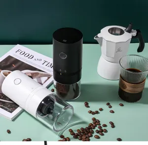 Electric coffee grinder USB rechargeable portable burr coffee mill for home kitchen use