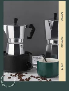 Thickened aluminum Italian moka pot dual valve coffee maker stove top espresso maker