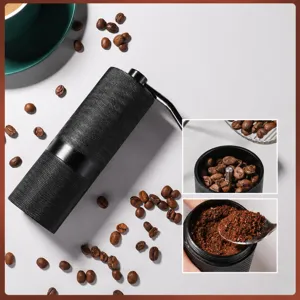 Moulin à Café Manuel Manivelle Broyeur en Acier Inoxydable Mouture Réglable Portable Pour Cuisine Maison Bureau