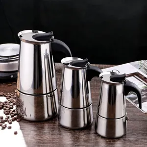 Edelstahl Moka Kanne Italienische Espresso Maschine Herd Kaffee Kanne Tragbare Heim Kaffee Kanne Küchengerät