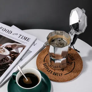 Thickened European octagonal moka pot for authentic Italian espresso coffee brewing and rich crema.