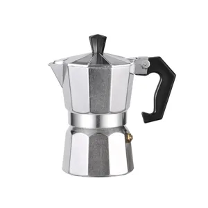 Italian Style Aluminum Stainless Steel Moka Pot Espresso Maker Octagonal Coffee Pot For Home Office Outdoor