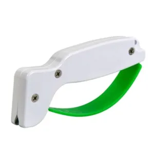 Portable handheld knife sharpener tool for outdoor kitchen blades and scissors use item
