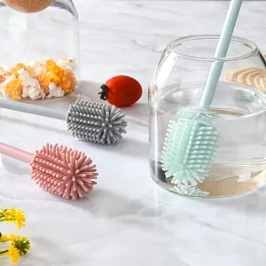 Silikon Baby Flaschenbuerste mit langem Griff Reinigungsbuerstenset fuer Tassen