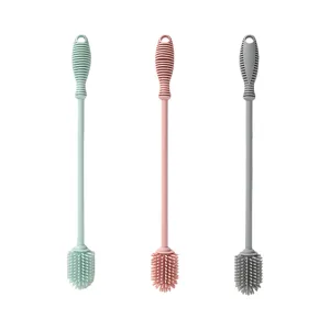 Silikon Baby Flaschenbuerste Set, langer Griff Tassenreiniger Reinigungsbuerste 3 Stueck
