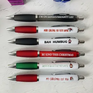 Christmas novelty ballpoint pens set of 6 funny quote pens holiday gift office supplies