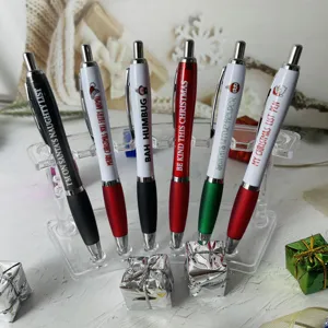 Christmas funny ballpoint pen set, 6 pcs festive pens with holiday quotes and cute designs.