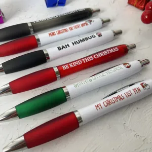 Christmas ballpoint pens set 6pcs funny holiday quote pens cute novelty stationery gifts