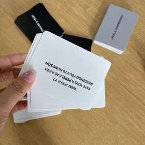 Detailed view of How Deep Will You Go interactive party game cards with question prompts.