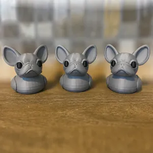 Creative 3D Printed French Bulldog Duck Figurine PLA Plastic Animal Desktop Ornament Cute Home Office Decor