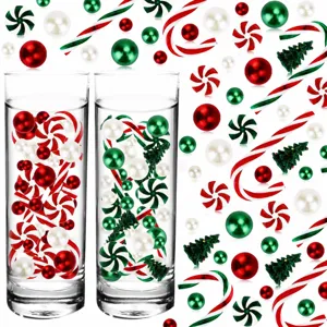 Christmas vase filler pearls and candy canes peppermint swirls decorations for home holiday party.