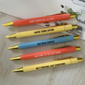 Novedad Citas Divertidas Ofensivas Bolígrafos Retráctiles Bolígrafo de Clic de Plástico Escritura Suave Papelería de Oficina Regalo