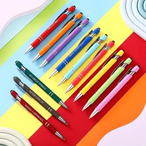 Juego de 12 bolígrafos de colores con punta táctil y citas inspiradoras motivadoras