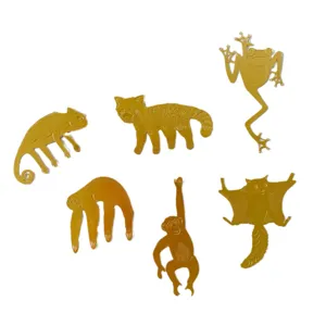Ensemble de marque-pages d'animaux en métal doré, décorations mignonnes de singe