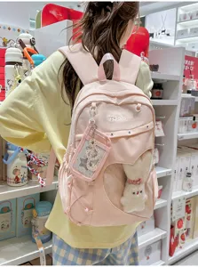 Süßer College-Stil Herz transparent großer Kapazität Schulrucksack für Schüler