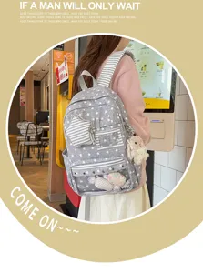 Japanischer Harajuku Sternen-Print transparenter Ita-Bag Studenten Rucksack mit Hase