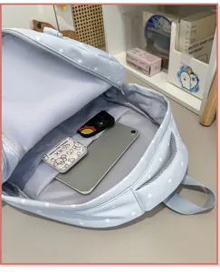 Joli sac à dos à pois pour étudiant grande capacité cartable voyage loisir quotidien