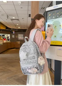 Japanischer Harajuku Stil Sternenprint transparenter Ita Rucksack Schulranzen Kapazität
