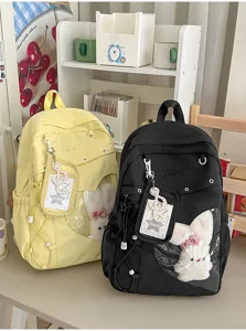 Niedlicher College Stil großer Kapazität Schulrucksack mit transparentem Fenster.