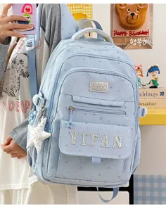 Niedlicher japanischer blauer Sternen Rucksack mit grossem Fassungsvermögen für Schüler Alltag