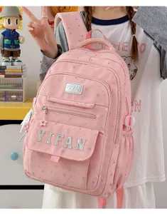Niedlicher japanischer rosa Sternen Rucksack mit grossem Kapazitäts Schulrucksack Teens