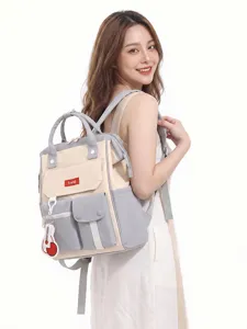 Casual color block large capacity multifunctional backpack for women, school bag, diaper bag.