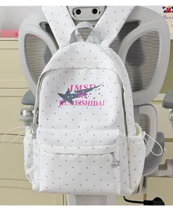 Japanese anime star print polka dot large capacity school backpack for students and teens