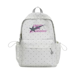 Detailed view of the Japanese style backpack with star pattern and spacious compartments.