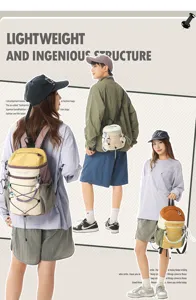 Lightweight colorblock backpack multi-functional shoulder bag for daily commute and outdoor sports.