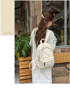 Lightweight quilted backpack for women casual campus commuting daypack chic bags
