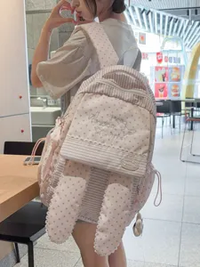 Sac à dos style Harajuku japonais mignon oreilles de lapin étoiles pour filles et étudiants
