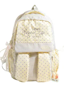 Sac à dos japonais Harajuku mignon oreilles de lapin, rayures étoiles grand sac scolaire.