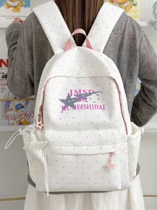Japanese anime star letter print polka dot large capacity school backpack for students teen girls