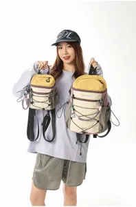 Casual colorblock outdoor backpack multi-pocket lightweight daypack for daily commute travel.