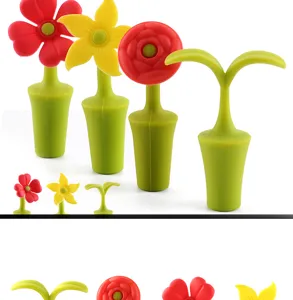 Silikon Weinflaschenverschluss süße Blumenform kreative Flaschenstöpsel Barwerkzeug