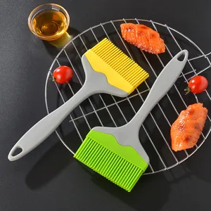 Pincel de silicona ancho para barbacoa, brocha de aceite de cocina con mango ergonómico.