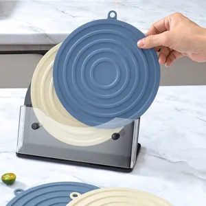 Tovaglietta isolante termica in silicone rotonda, tappetino da cucina resistente per pentole e tazze.