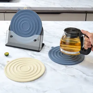 Tappetino resistente al calore in silicone rotondo set presina con supporto comodo
